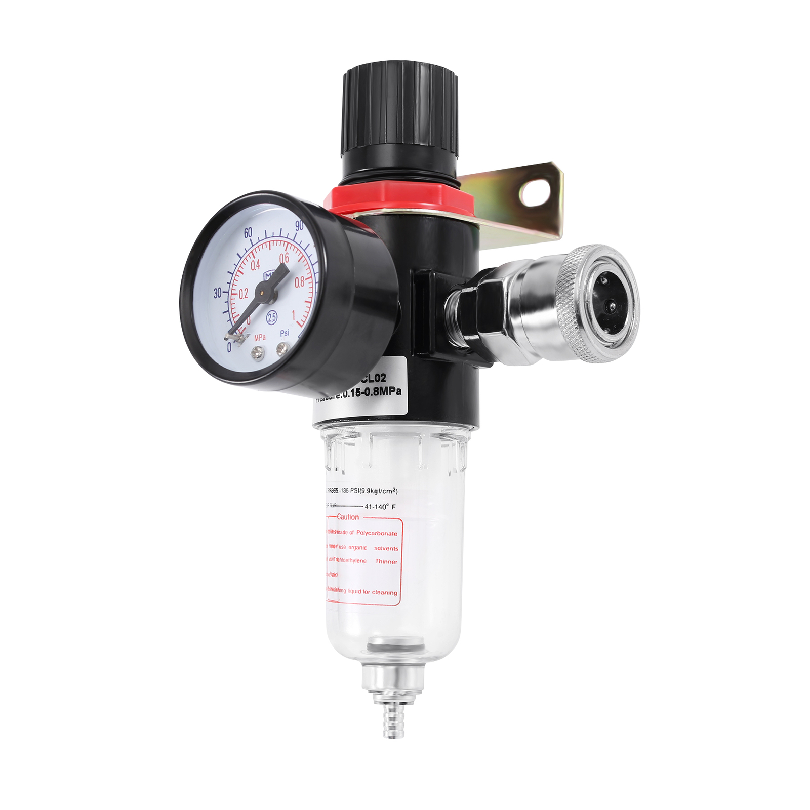 1/4″ 130PSI Air Compressor Compressed Air Pressure Regulator With gauge
