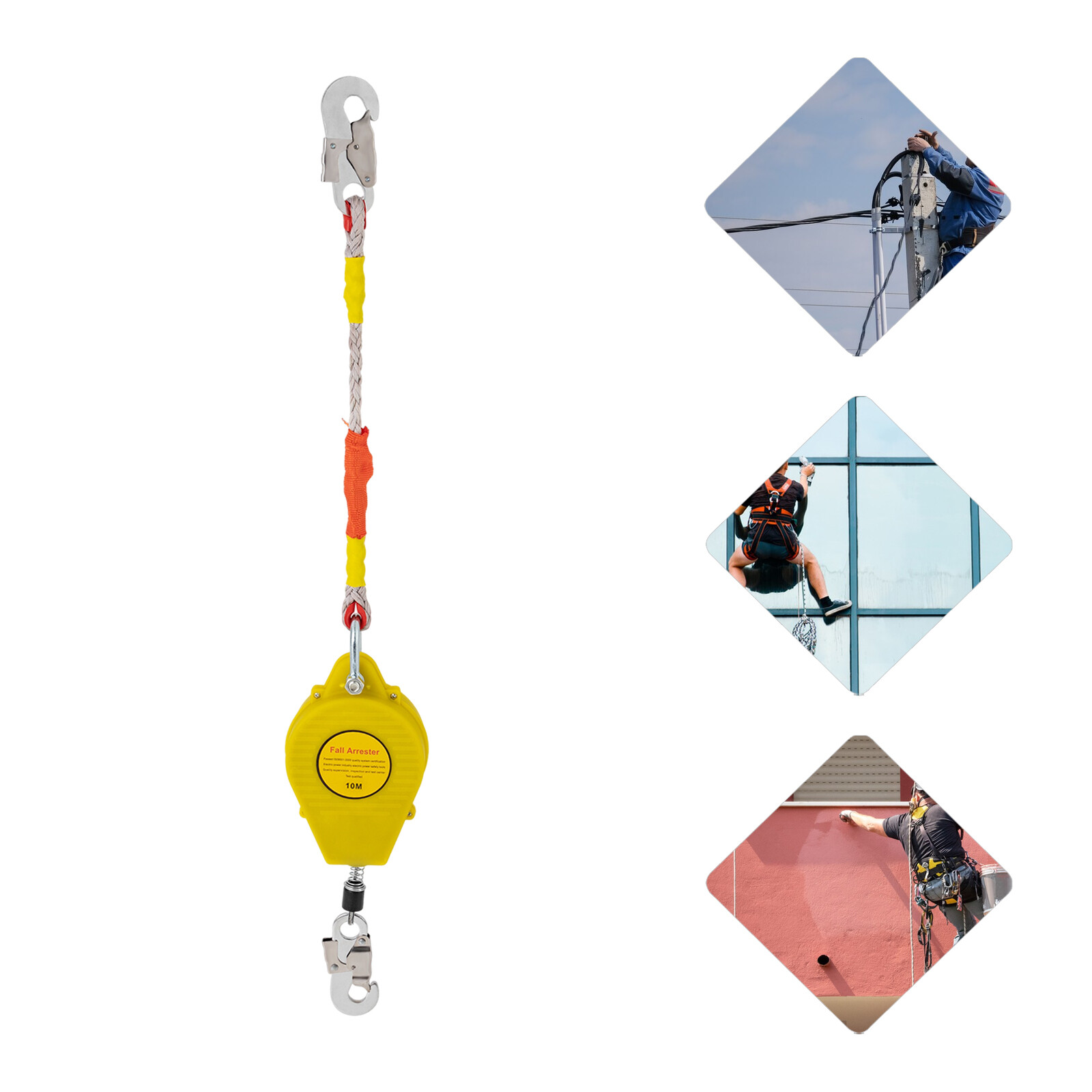 Fall Protection Self-retracting Lifeline Lanyard 32 Feet With Locking Snap Hook