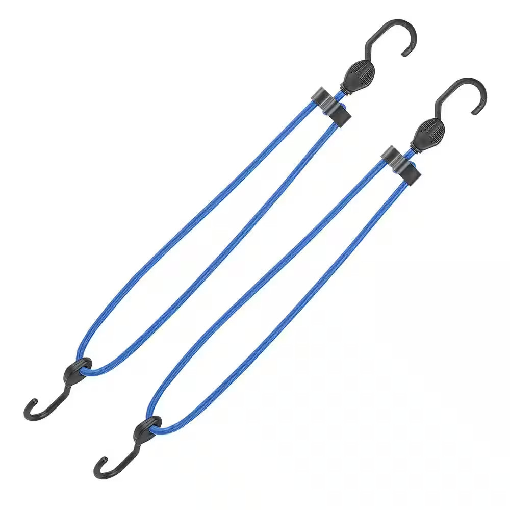 22 In. to 32 In. Adjustable Super Strong Bungee, Blue (2-Pack)