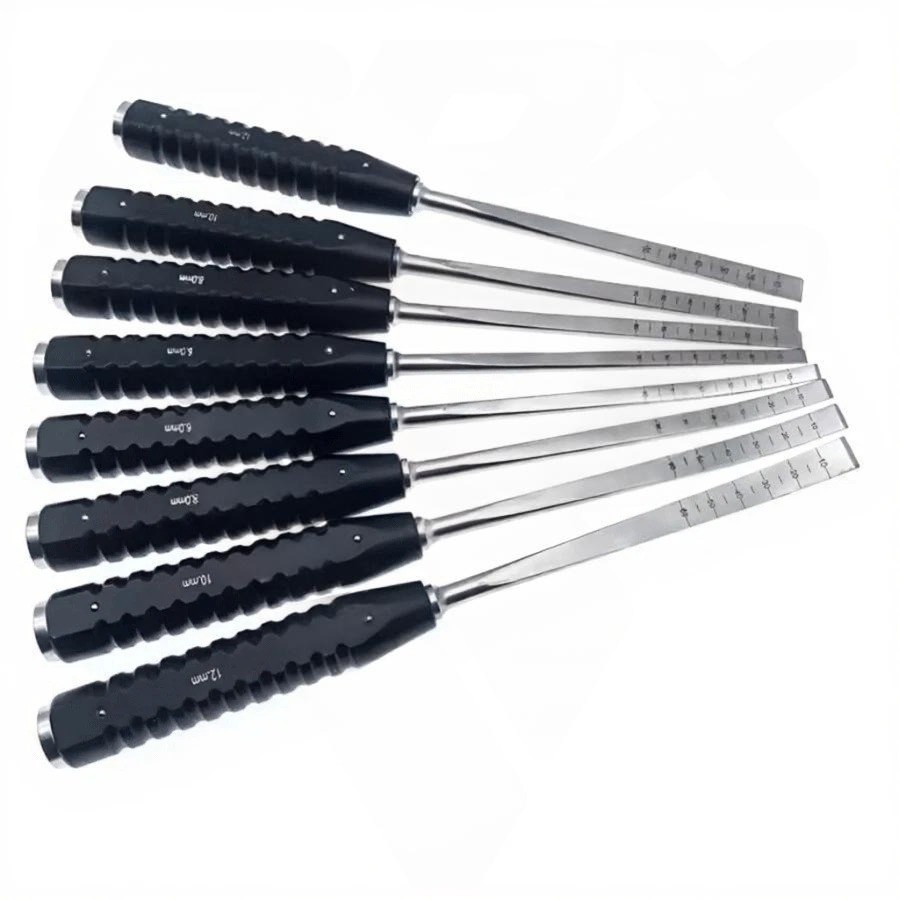 Bone Osteotome Straight & Curved Set Of 8 pcs Orthopedic Instruments