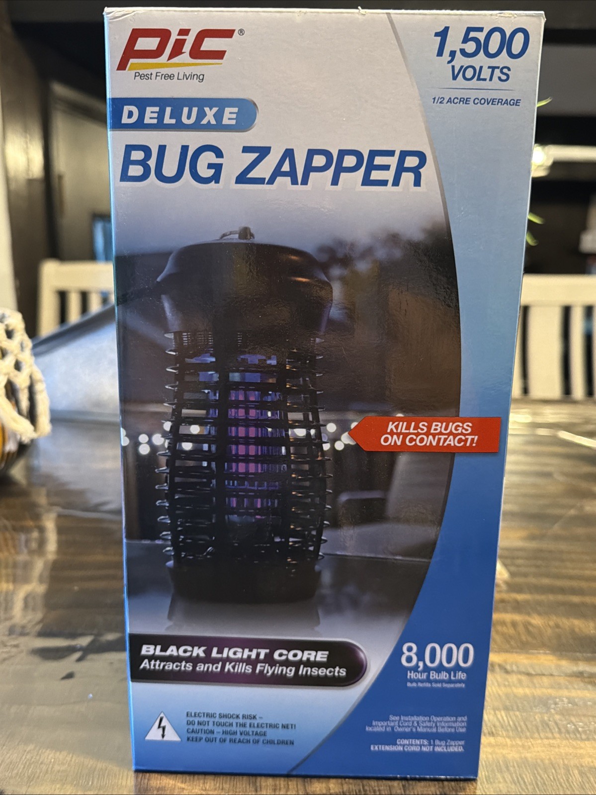 Bug ZAPPER Black Light 15W 1500V Weatherproof 1/2 Acre for Outdoor Pic 15w