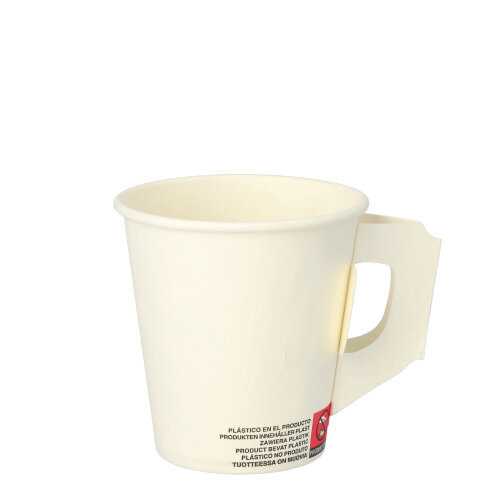80 drinking cups with handle, cardboard 0.18 L Ø 7.3 cm, 7.8 cm white mulled wine