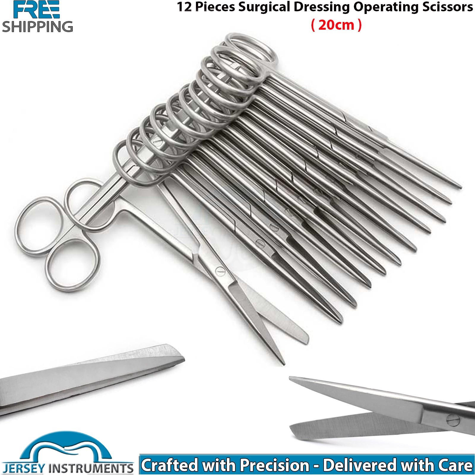 12 Pieces Operating Dressing Scissors 20cm Large Surgical Medical Dental Scissor