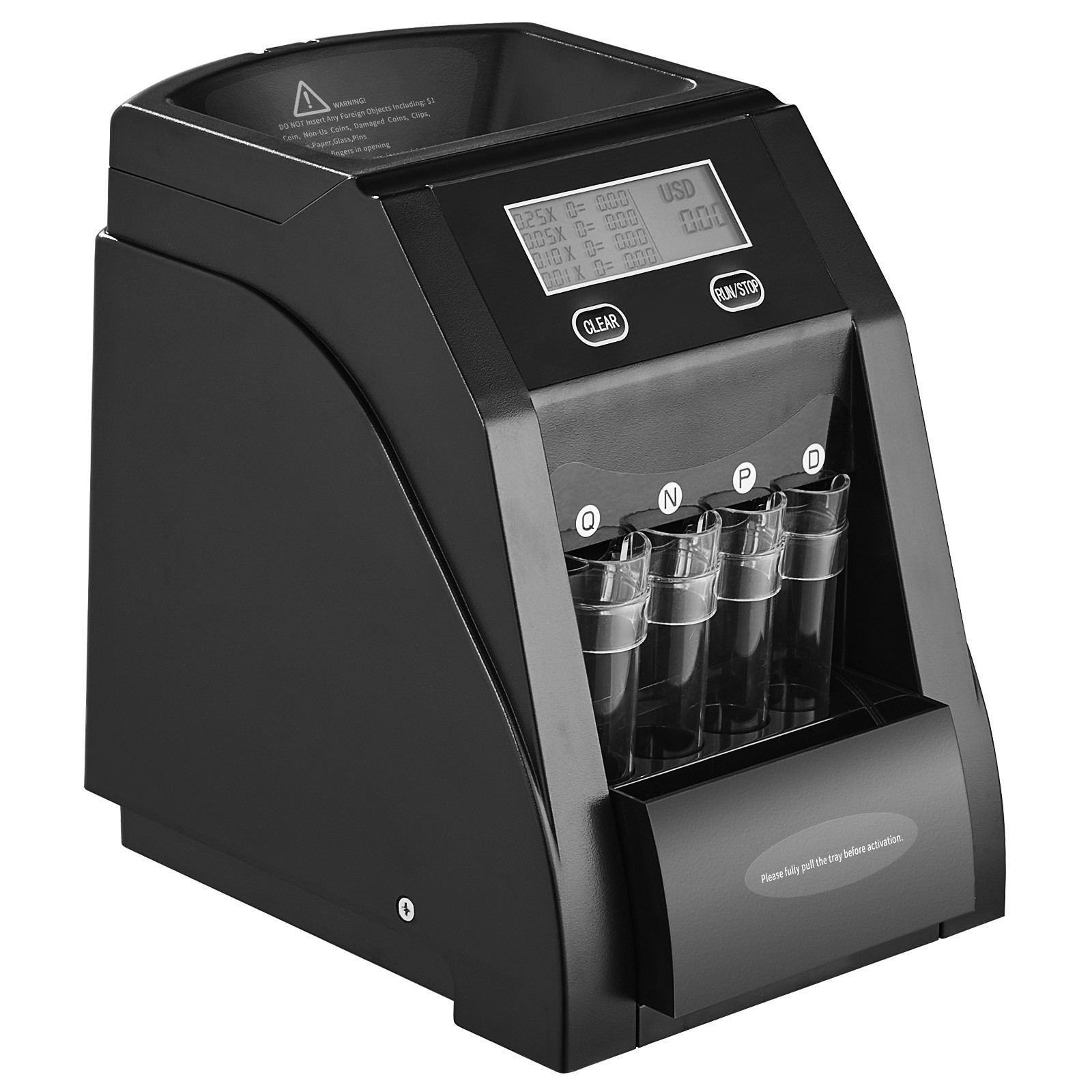 Uimoso USD Coin Sorter Wrapper Roller 150 Coins/min 4 Coin Tubes Store 200 Coins