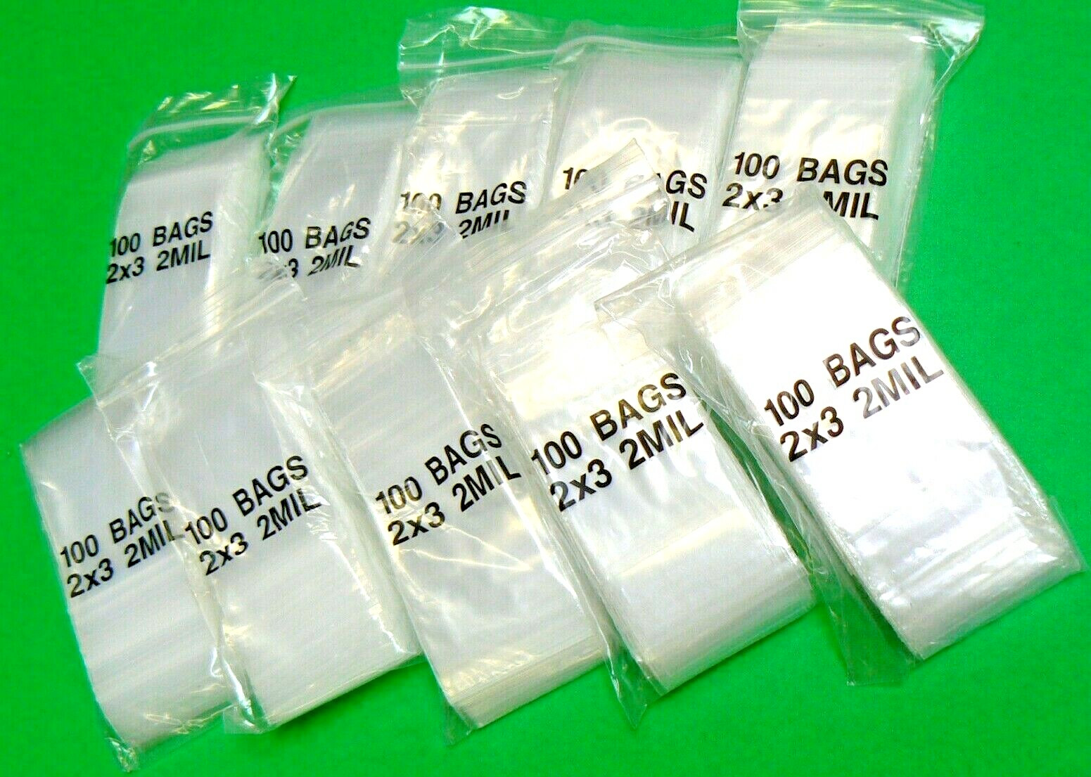 1000 Reclosable 2 mil Clear Bags 2×3 Poly Resealable 2″ x 3″ Baggies 1,000