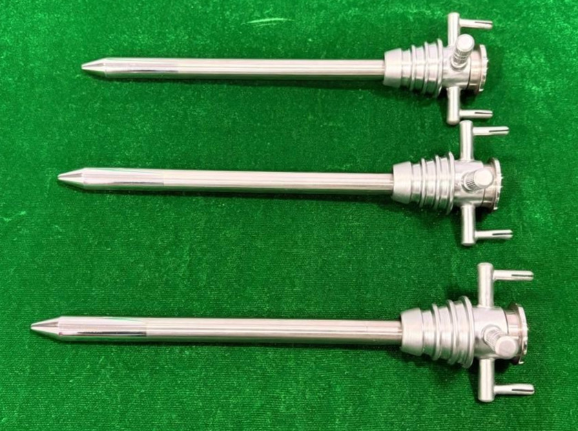 3pc Laparoscopic Hassan Trocar with Cannula 10mmx195mm Reusable Instruments