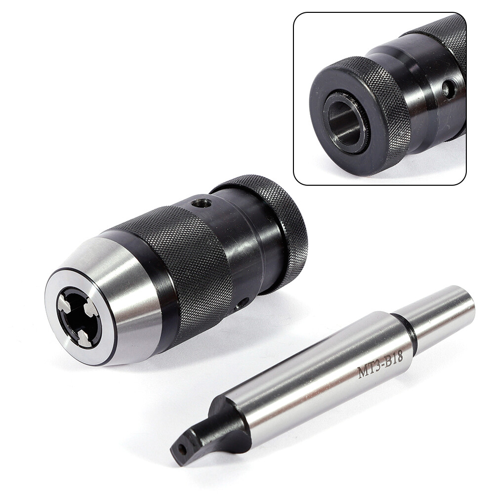Keyless 1/32″- 5/8″ 1-16MM Drill Chuck Self Tighten With MT3-B18 Arbor for Mill