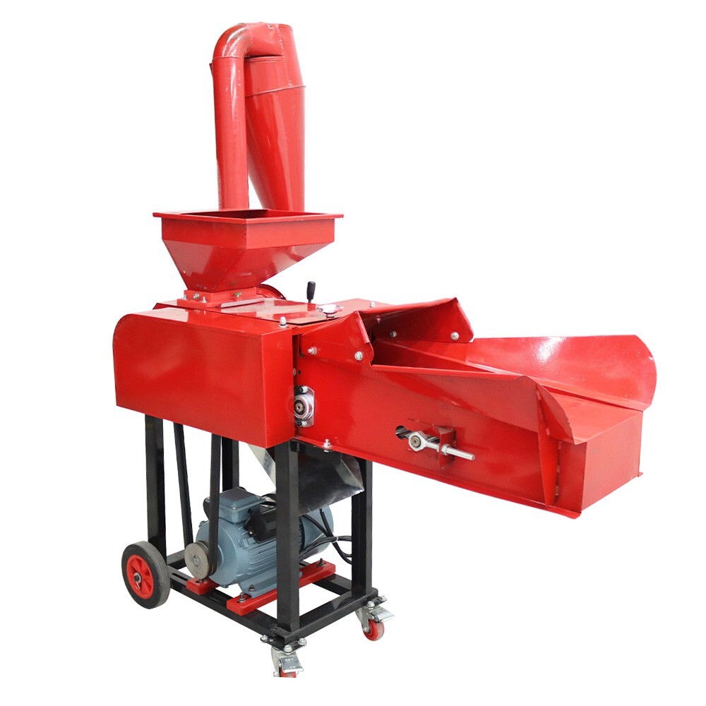 Dry-Wet Straw Hay Cutter Crusher Grain Grinder with Conveyor&Dust Collector 220V