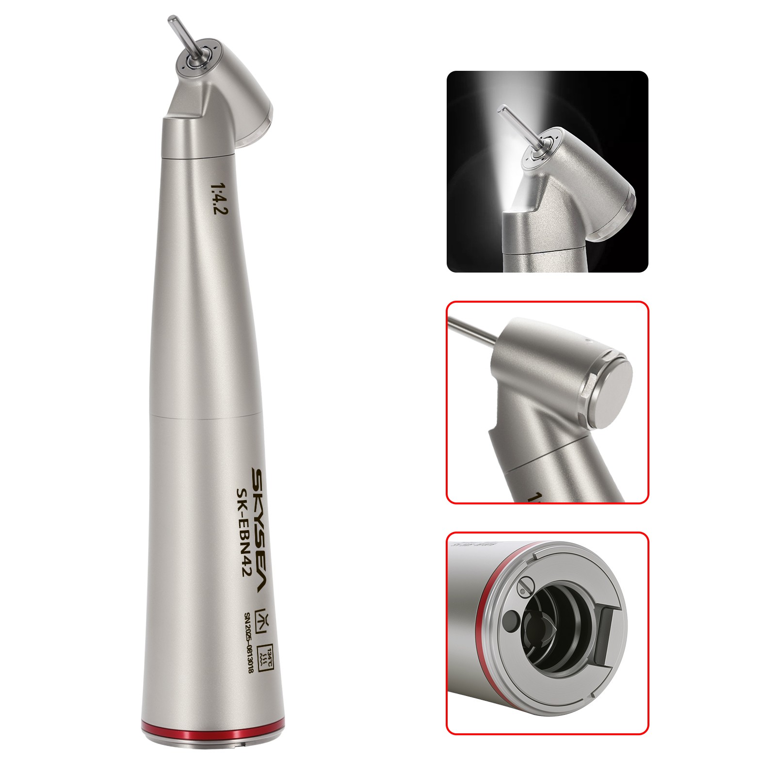 SKYSEA Dental Fiber Optic 1:4.2 Increasing 45° Contra Angle LED Handpiece DL
