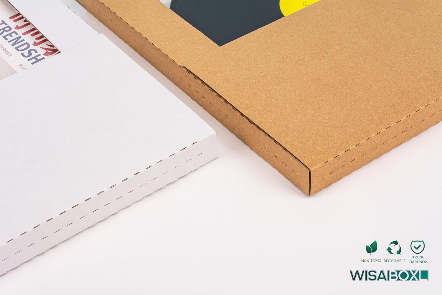 White Vinyl Record Mailers 12.8×12.8×1 inch LP Mailing Corrugated Cardboard B…