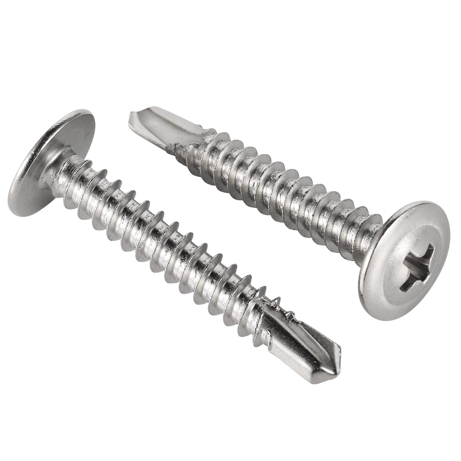 #8 x 2 Wafer Head Self Drilling Screws, Self Tapping Screws Sheet Metal Screw.