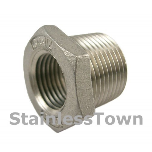 Stainless Pipe Bushing 1″ x 1/2″ Type 304 Stainless 18-8