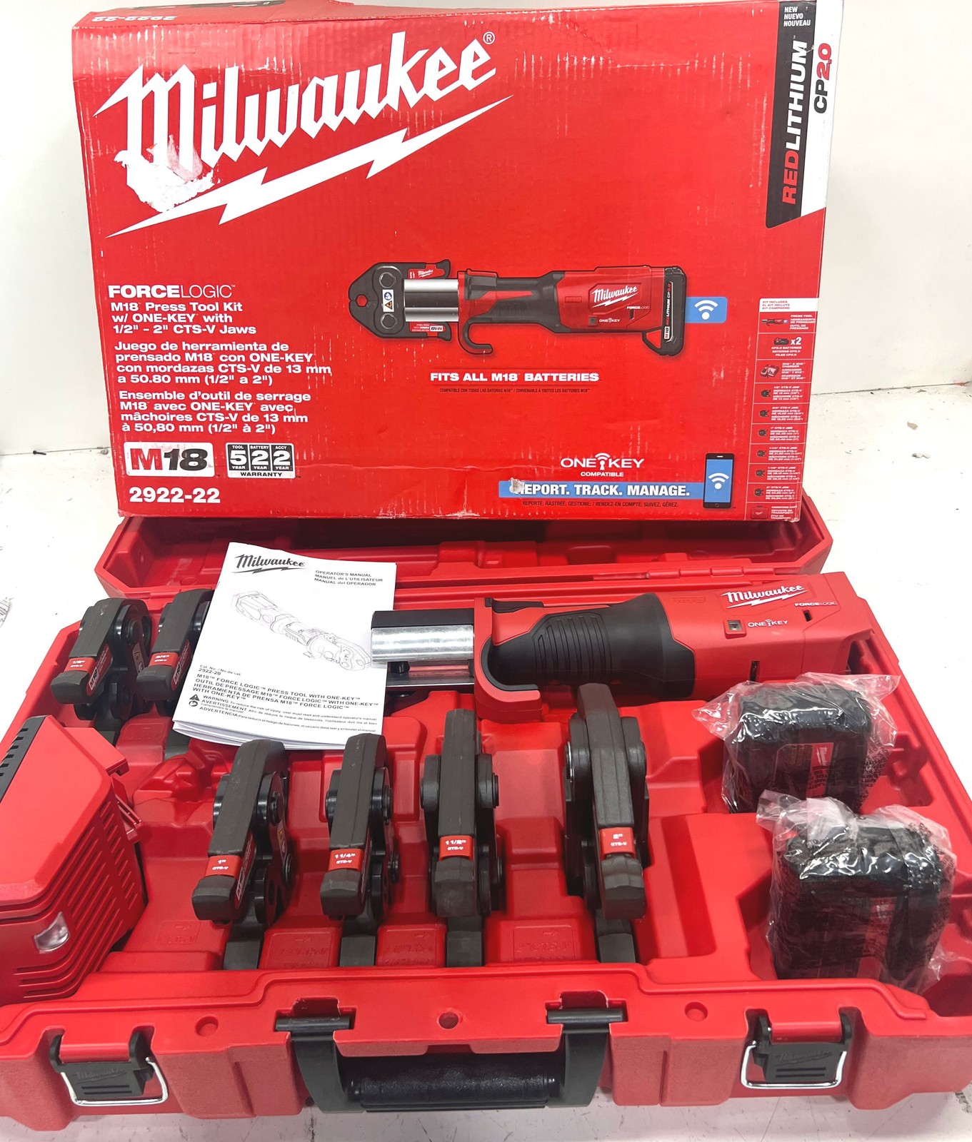 Milwaukee 18V Cordless FORCE LOGIC Press Tool 1/2 in-2in. Jaws 2922-22