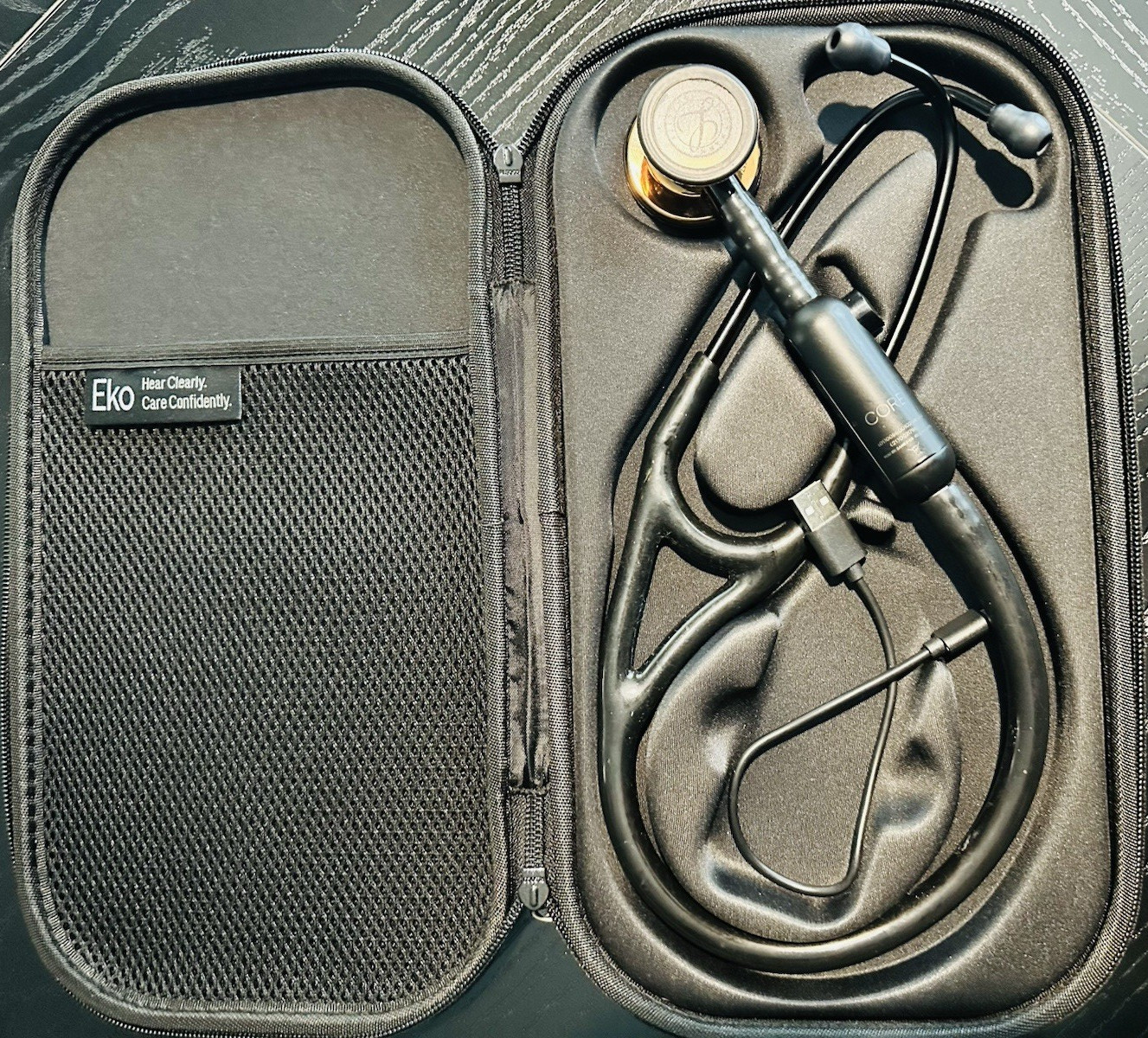 Eko Core Electronic Stethoscope for Cardiology w/ Case, Earbuds, Black