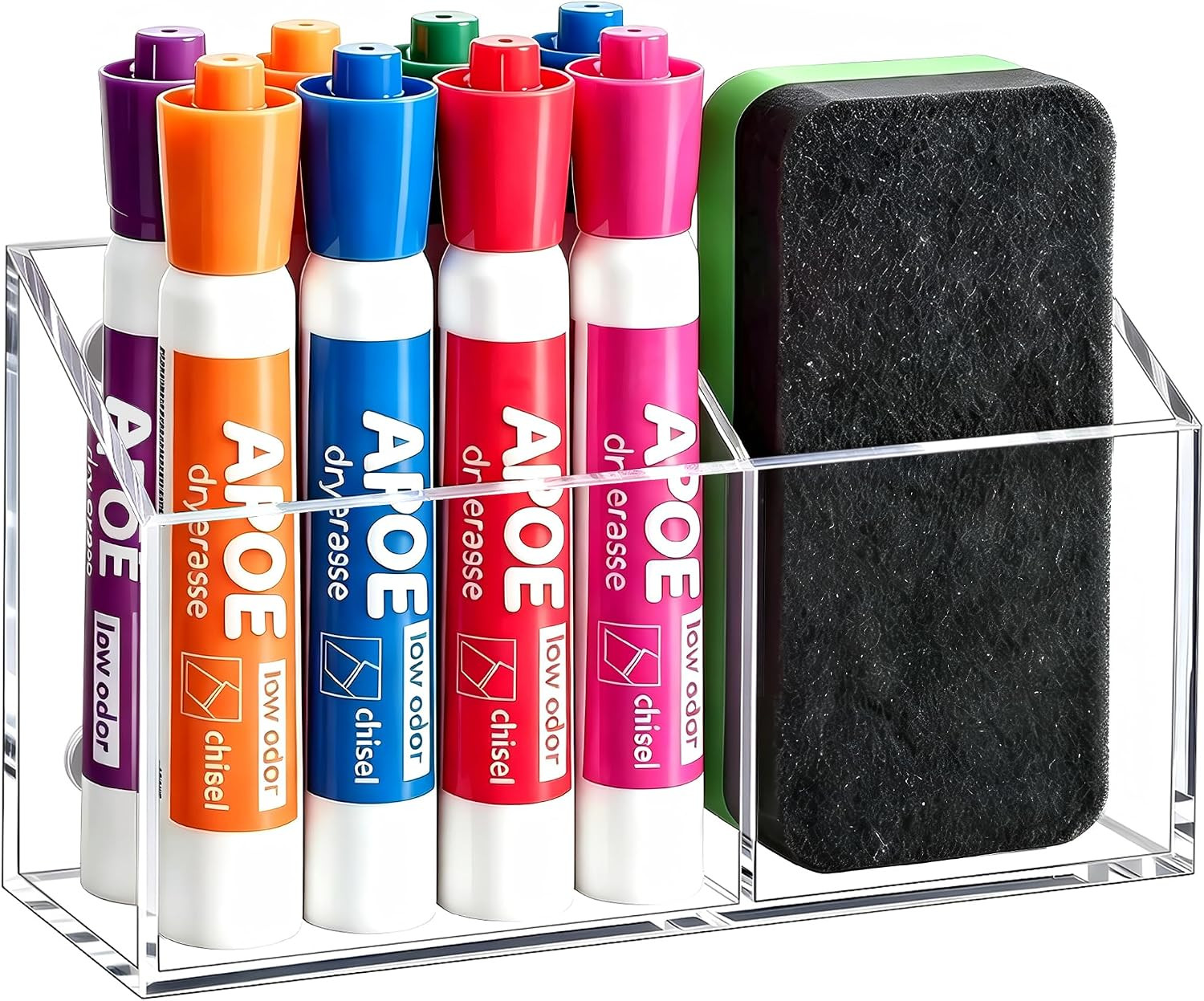 Acrylic Magnetic Pen Holder for Whiteboard,Fridge, School Supplies | Magnet Dry
