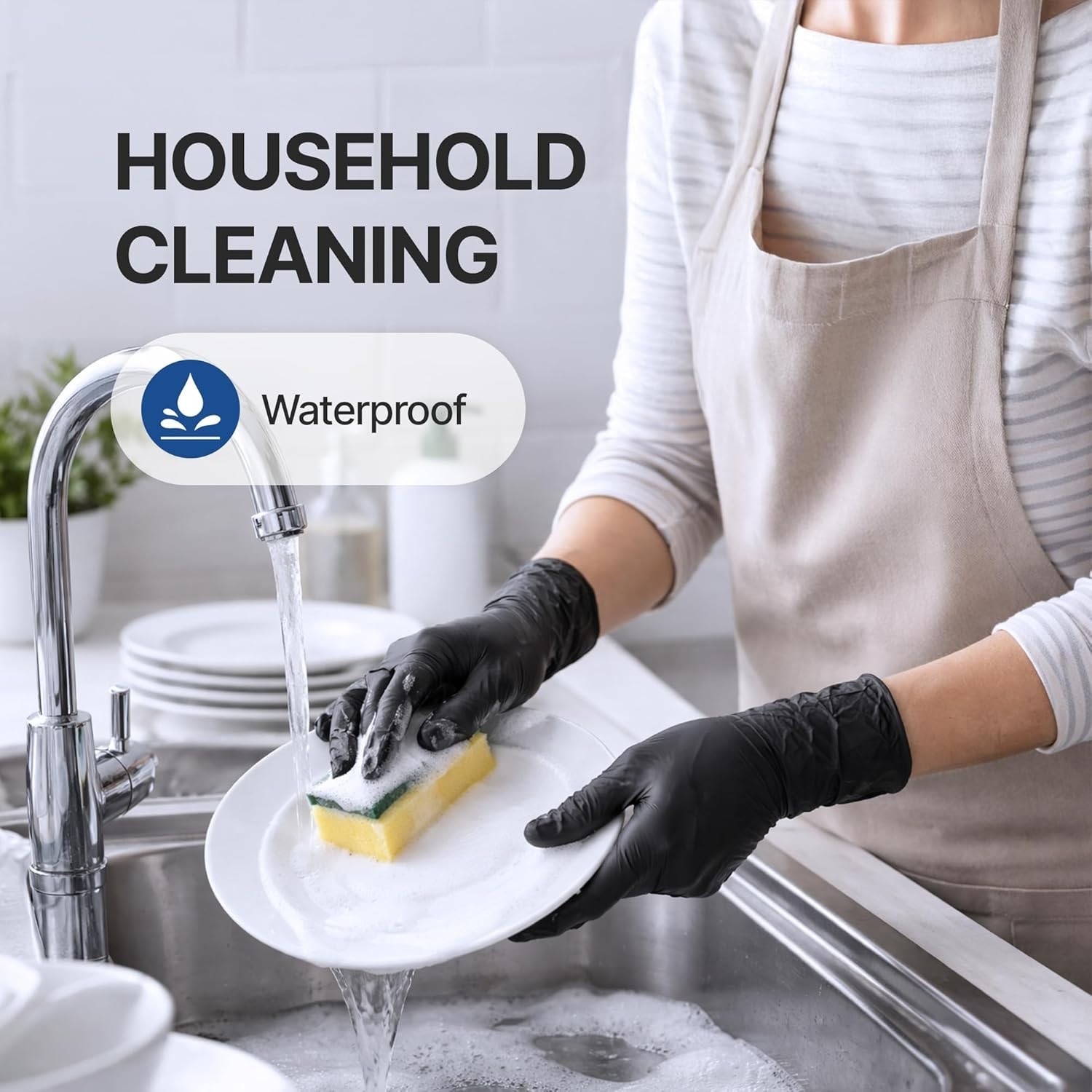 Ultra Thin 4-Mil Black Vinyl Gloves – Powder-Free, Ideal for Cooking & Cleaning