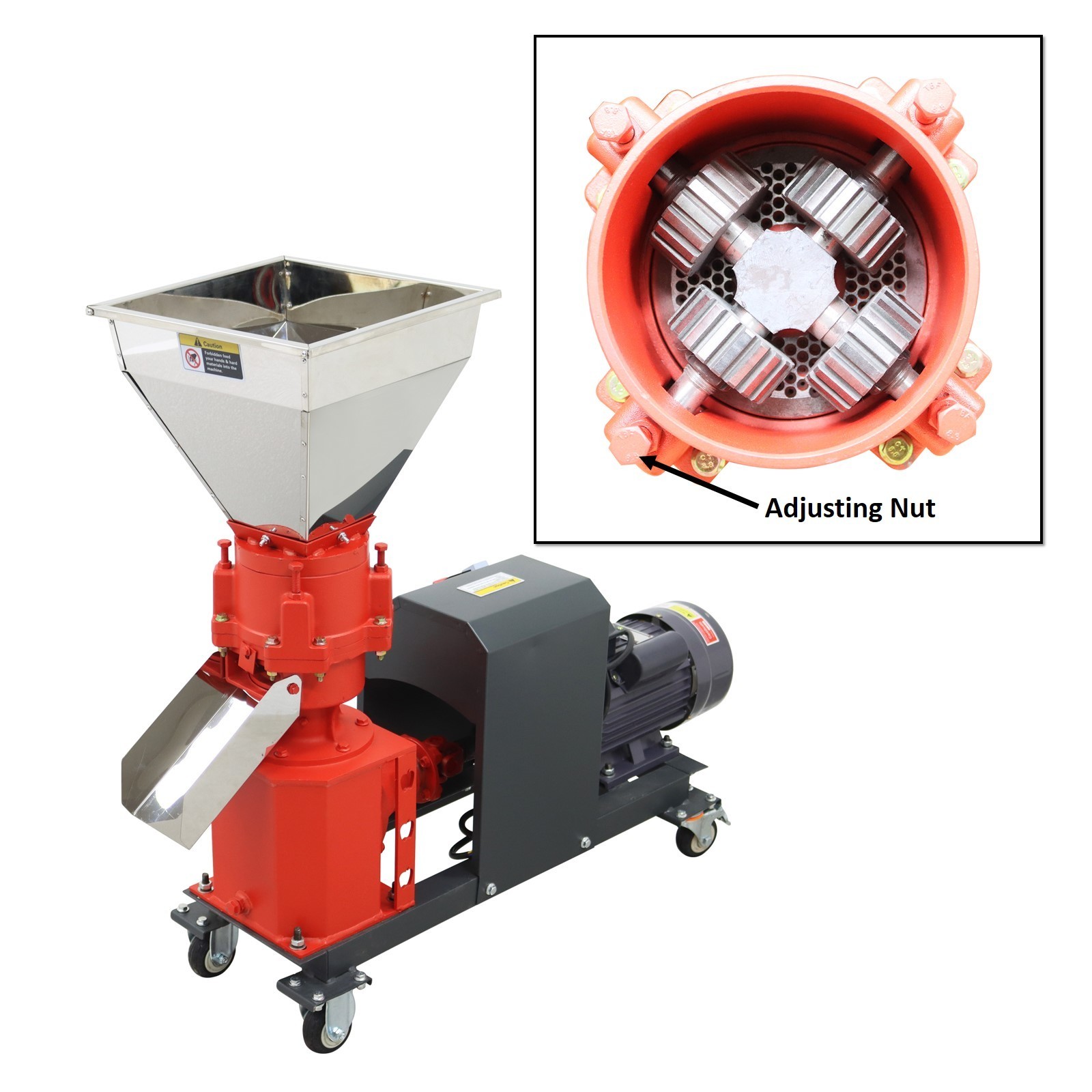 220V 150-200KG/h 3mm Feed Pellet Mill Machine Feed Pelletizer with 4 Rollers