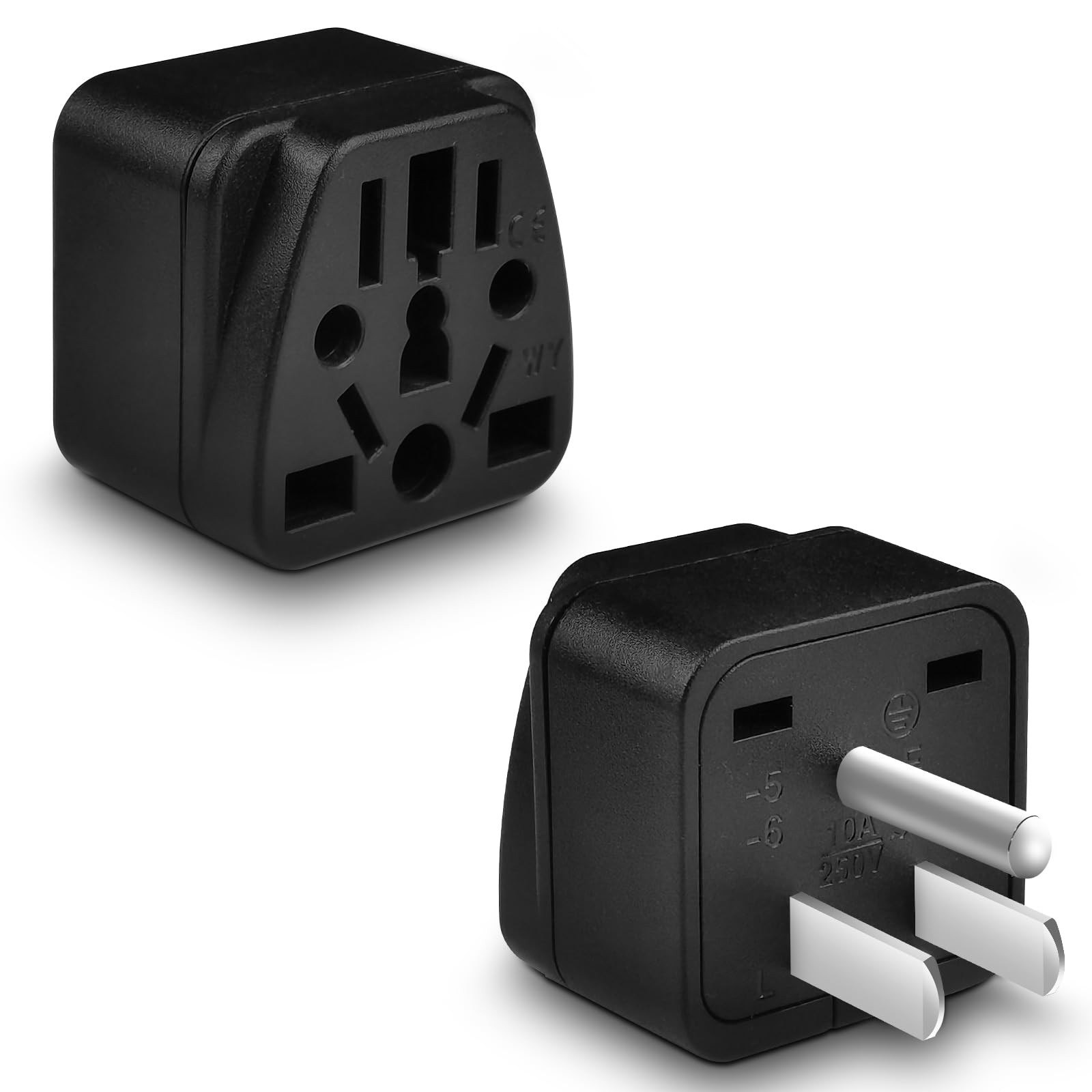 European to US Plug Adapter, 2 Pack US Travel Plug Adapter, UK to US Plug Adapte