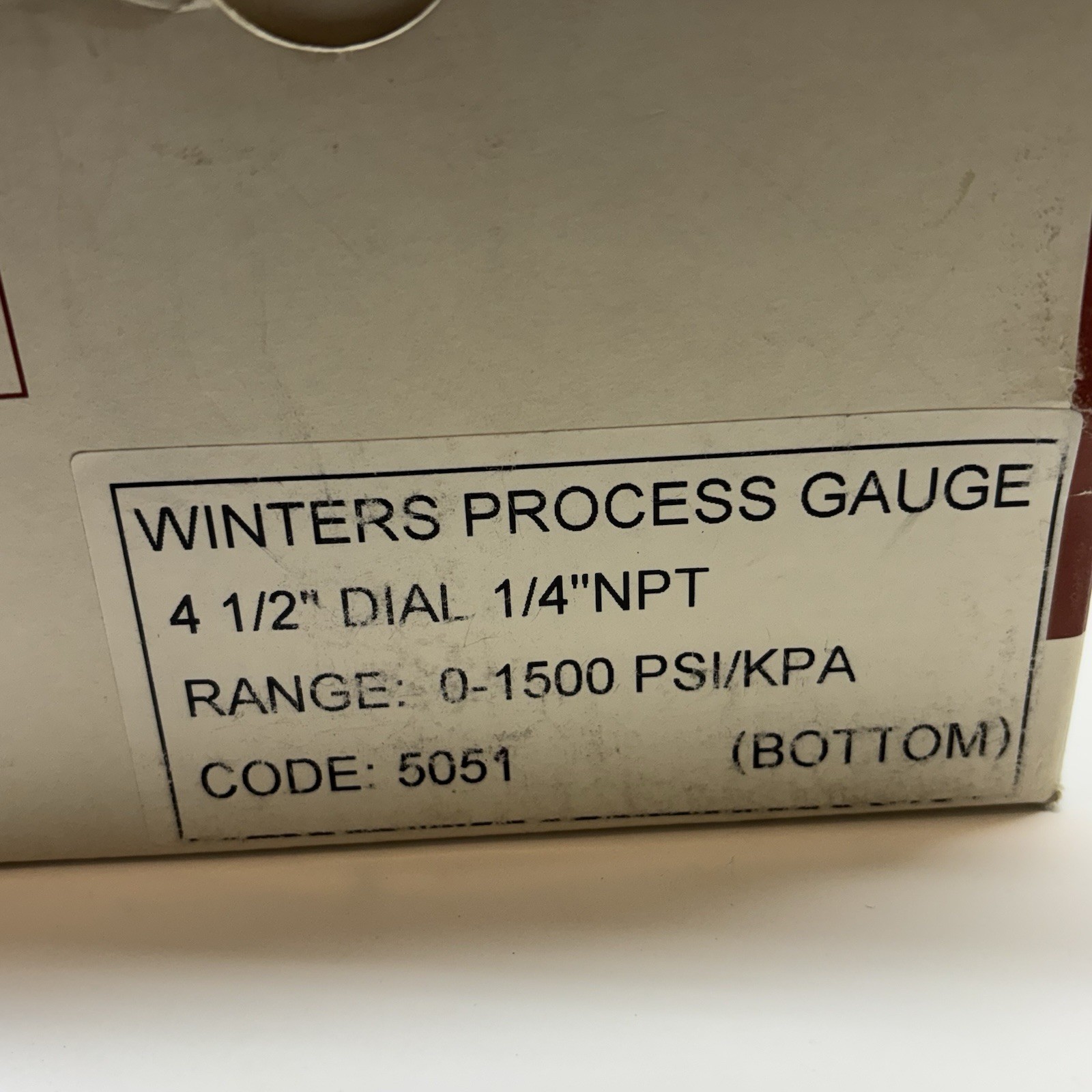 Winters PPC5051 Process Pressure Gauge 0-1500 psi/kPa 4.5″ 1/4 NPT Bottom