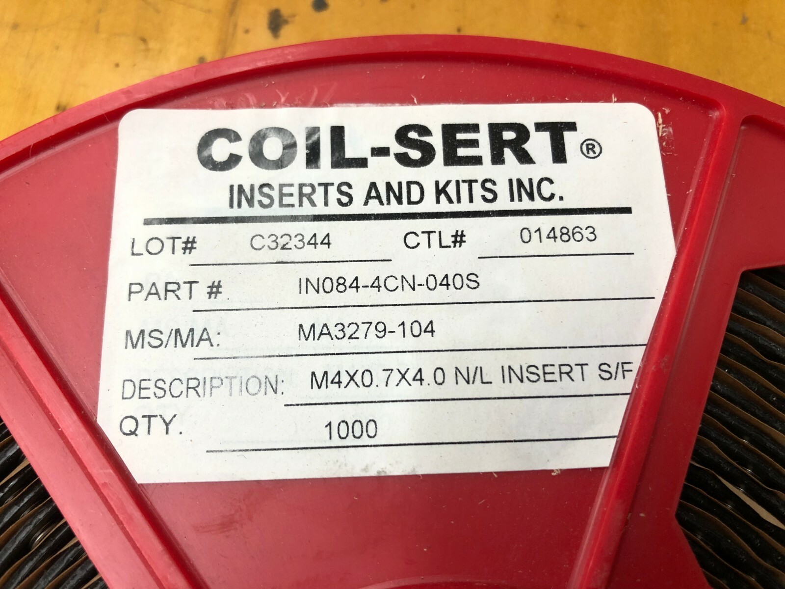 Coilthread Inserts, thread inserts, M4x.7×4.0, IN084-4CN-040S, Strip Feed, 1000