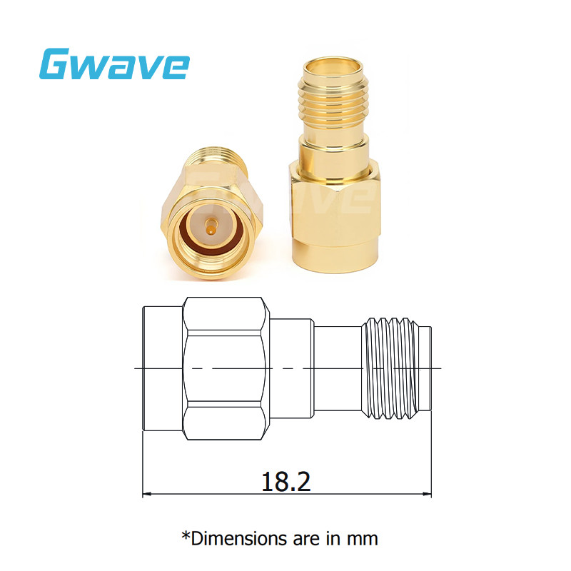 SMA Male to SMA Female Adapter, Gold Plated Copper, DC – 18GHz