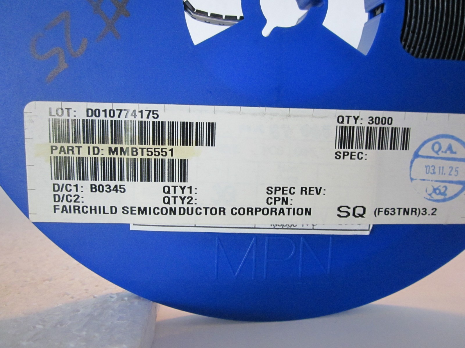 FAIRCHILD, MMBT5551, NPN, BJT, 600mA, 160V BIPOLAR TRANSISTOR