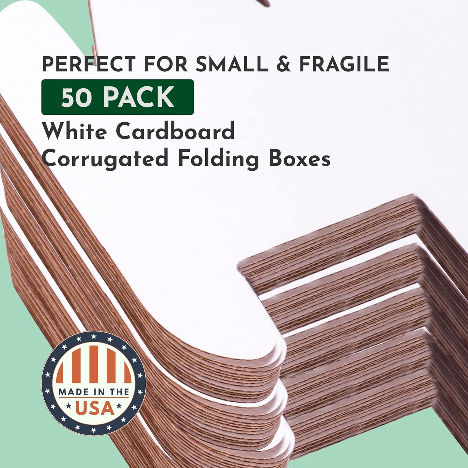 Boxes Fast Small Business Packaging, Shipping Box 4 x 3 x 2, 50 Bulk | White