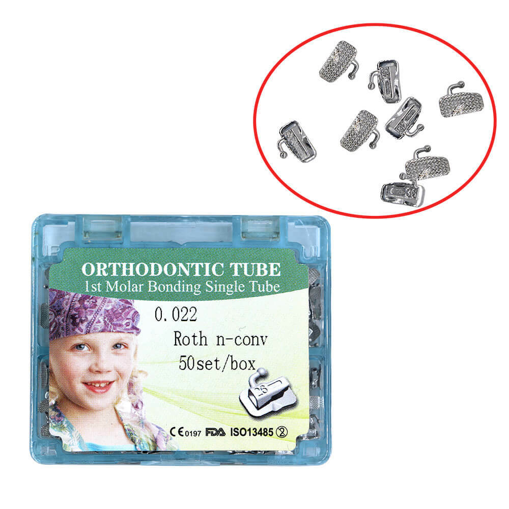 50set/box dental orthodontic 1st molar Roth Buccal tube bonding 022 2G si
