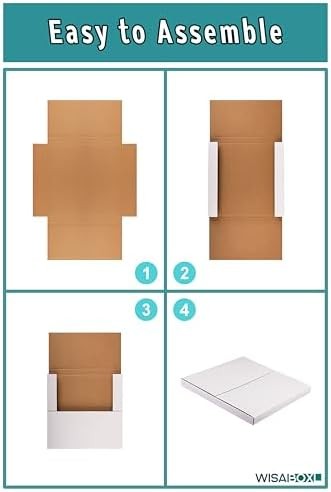 9x6x1.3 inch Shipping Boxes with Fragile Stickers, White, 25-Pack | CD, DVD, Boo