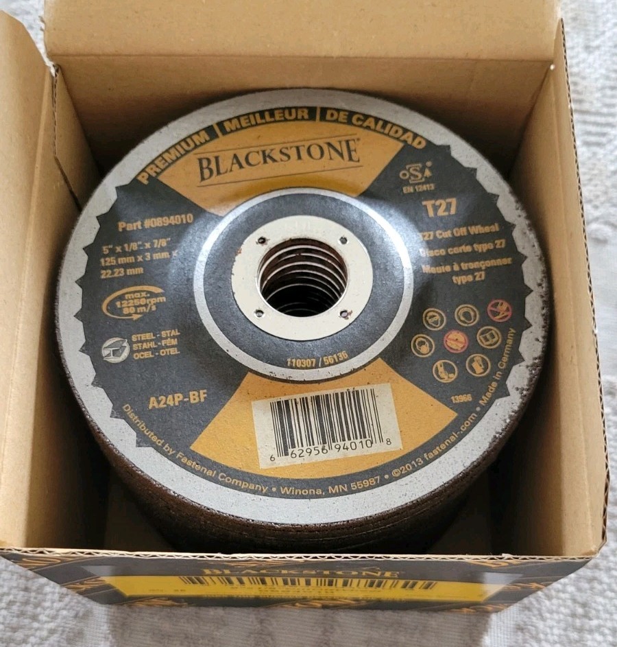 Box of 25 | Blackstone 5″ x 1/8″ x 7/8″ General Purpose Cut Off Grinding Wheel