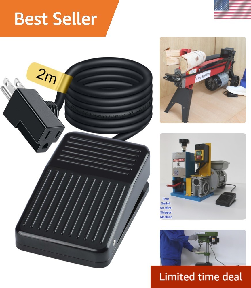 6.6ft/2m Momentary Foot Switch Pedal Normally Off Press and Hold to On -Liste…