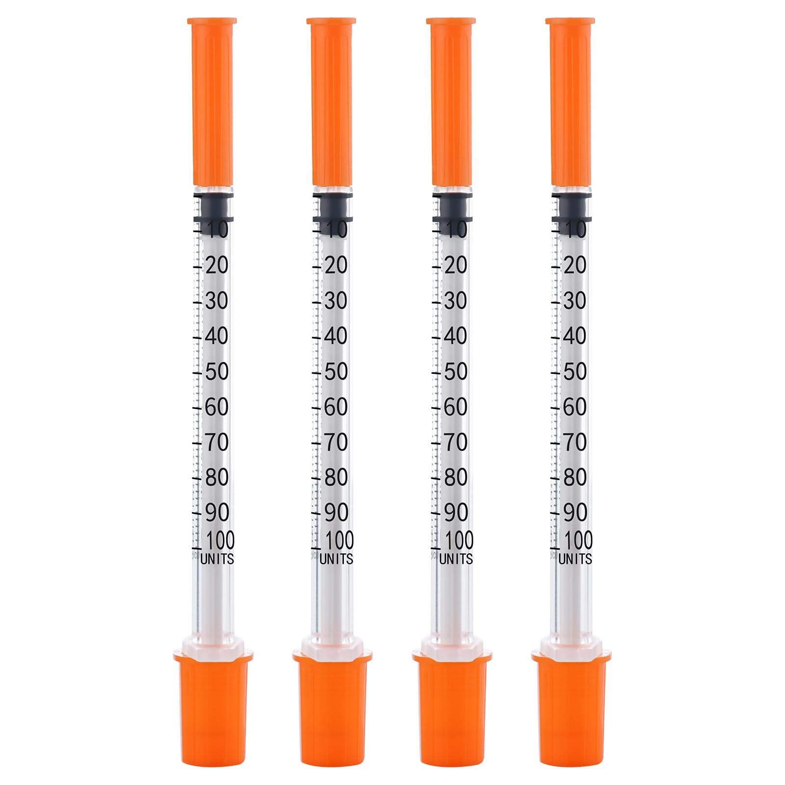 30G 1cc 1/2″ Syringe – Individual Package-100 Pack 1/2″, orange