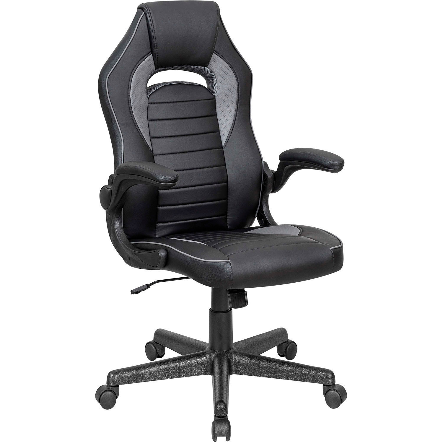 Racing/Gaming Chair Mid Back Synthetic Leather Black/Gray