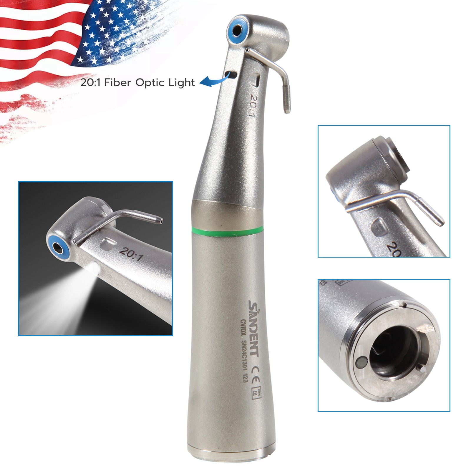 Dental Implant System LED Brushless Motor +20:1 Fiber Handpiece 5.0-60N.cm