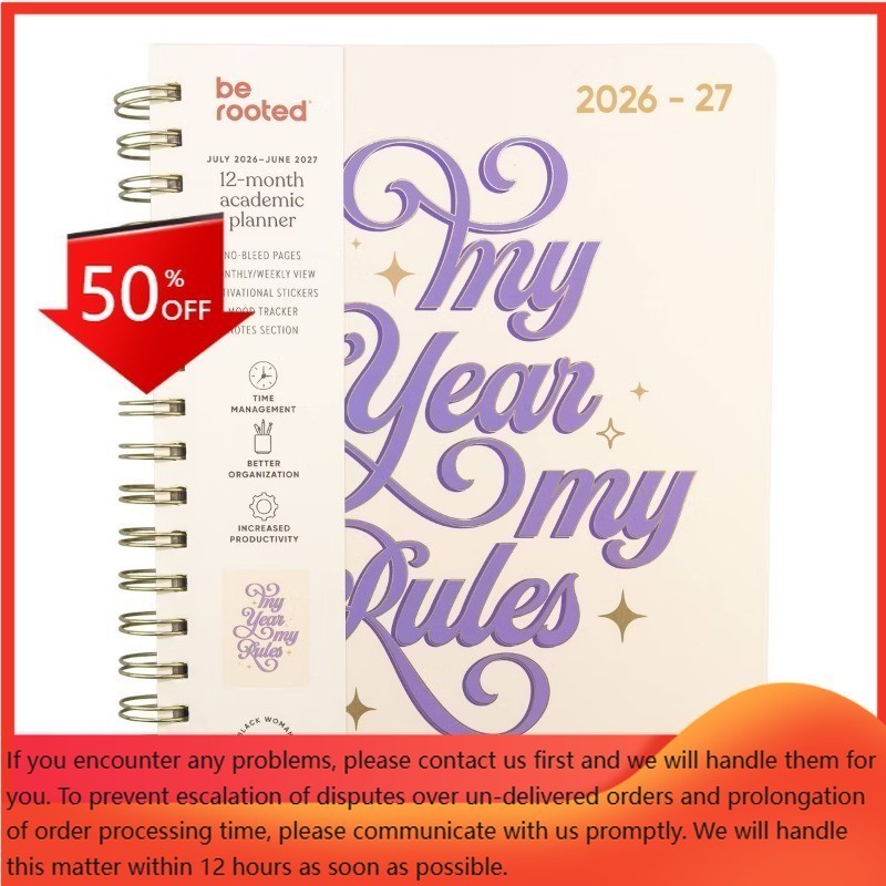 Be Rooted 7″x9″My Year My Rules Academic 12 Months Weekly/View 2026-2027 Planner