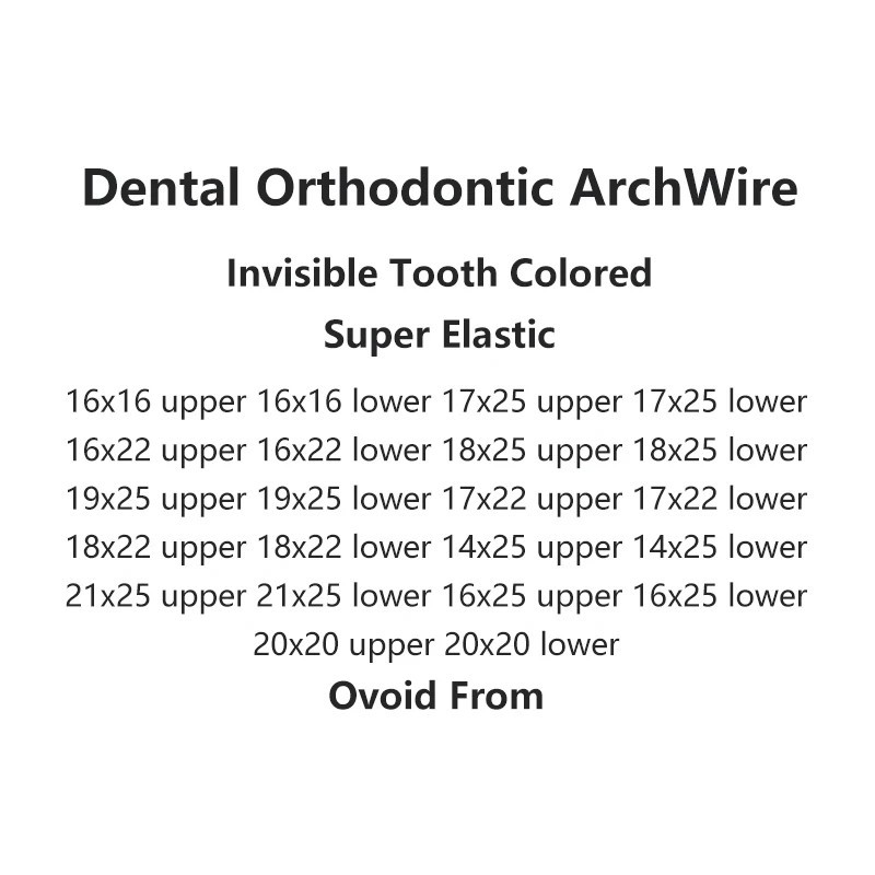 100×Dental Orthodontic Niti Rectangular Arch Wires Tooth Color Coated 14×25Upper