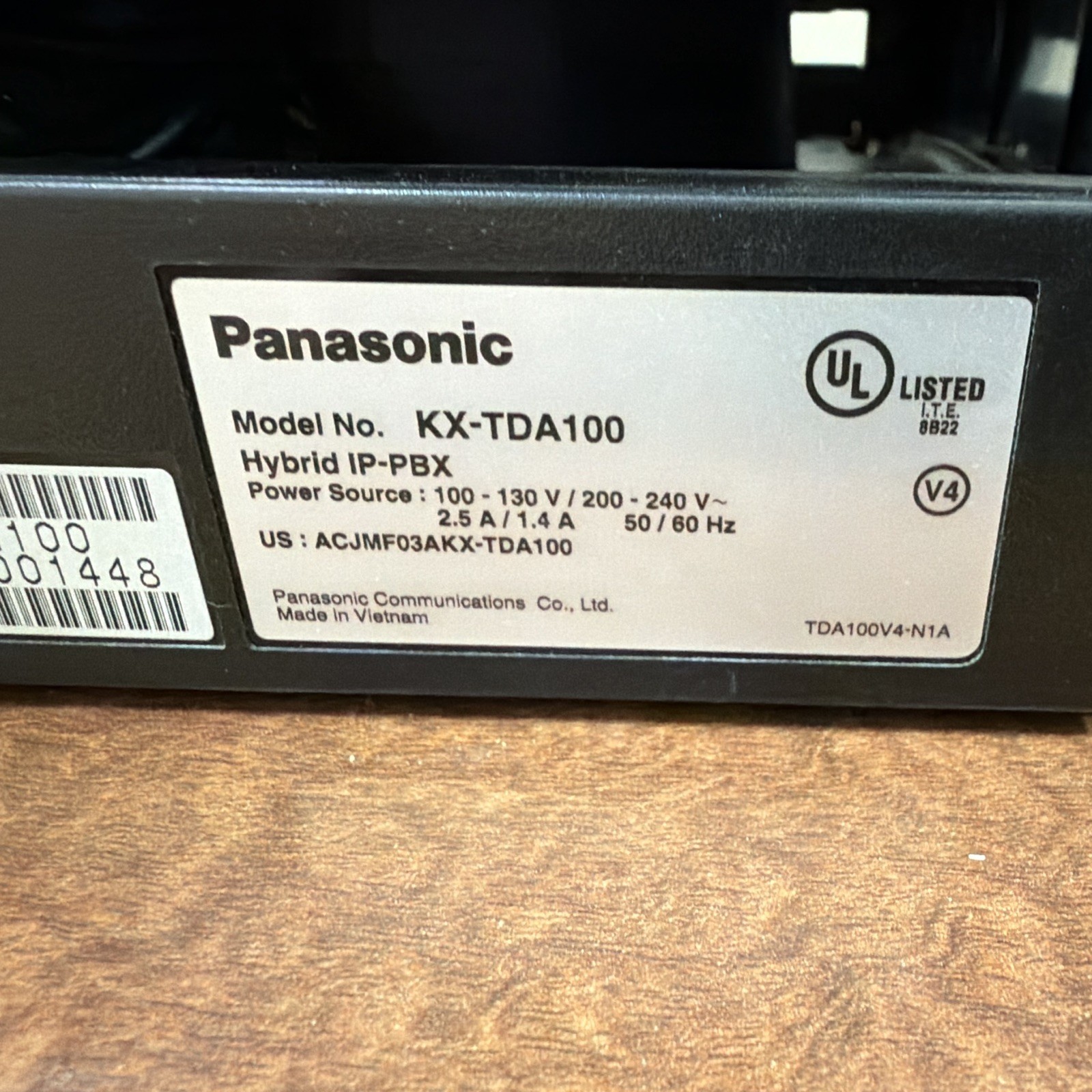 Panasonic KX-TDA100 TDA100 Hybrid VoIP IP-PBX Phone System Wall Mountable