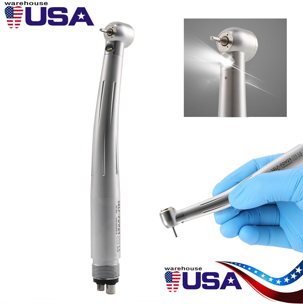 NSK Style Dental Fiber Optic LED E-generator (45°) high speed handpiece 4/2HOLE