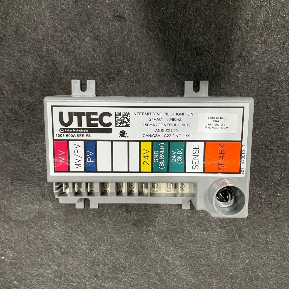 UTEC Intermittent Pilot Ignition Control Only 24Vac 50/60Hz 1003-600A Series