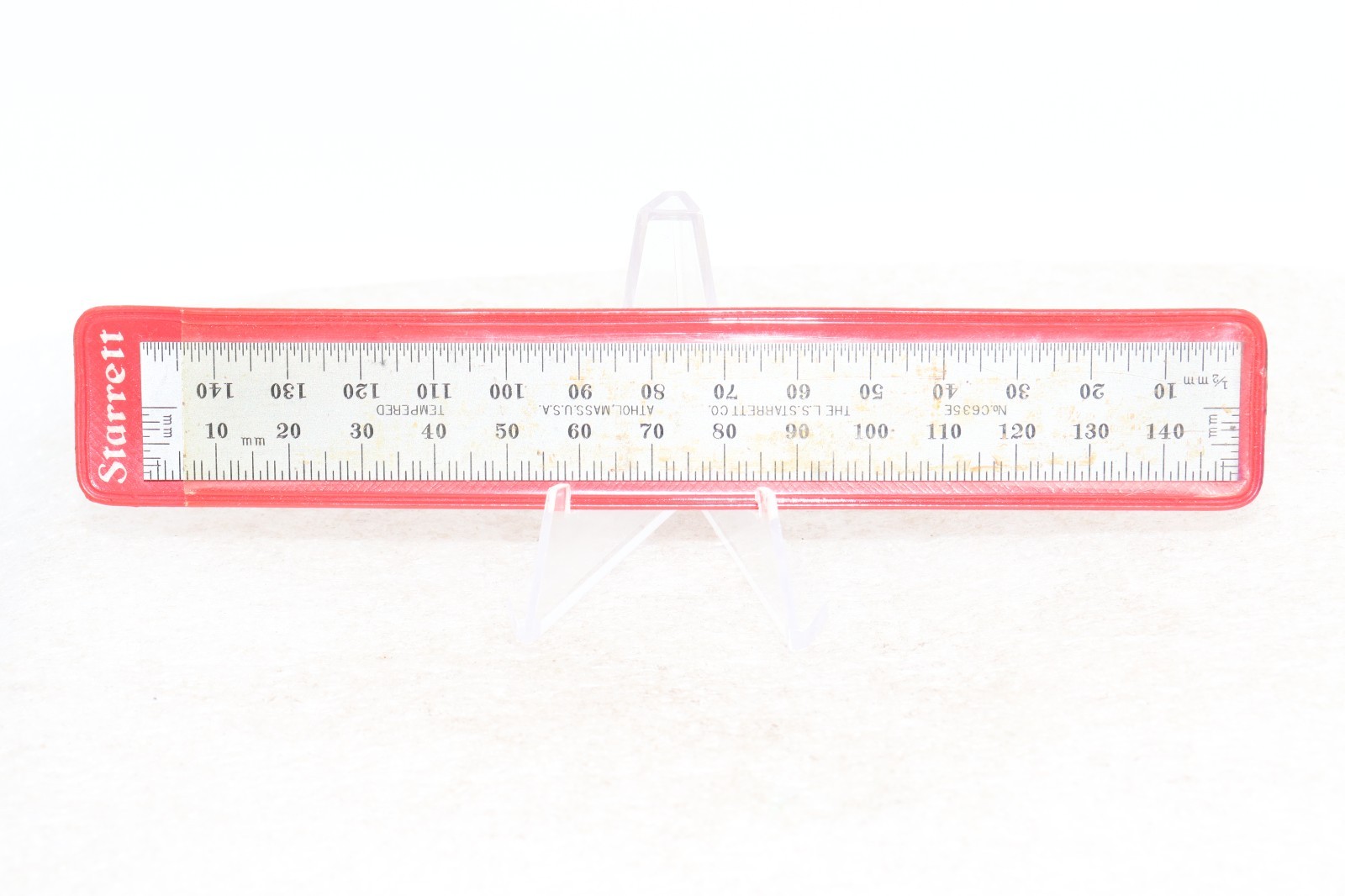 The L.S Starrett Co. No. C635E 150MM Metric, Steel Rule, with Pocket Sleeve