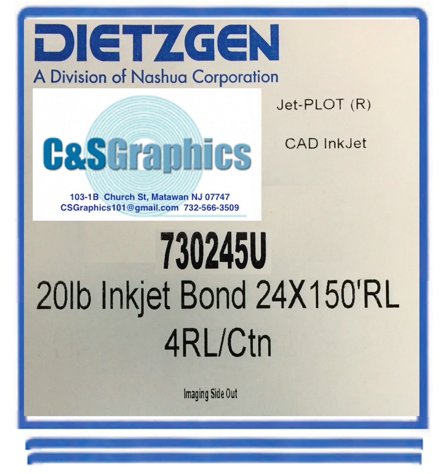 4 Rolls 24” X 150′ 20LB Bond Plotter Paper CAD InJet