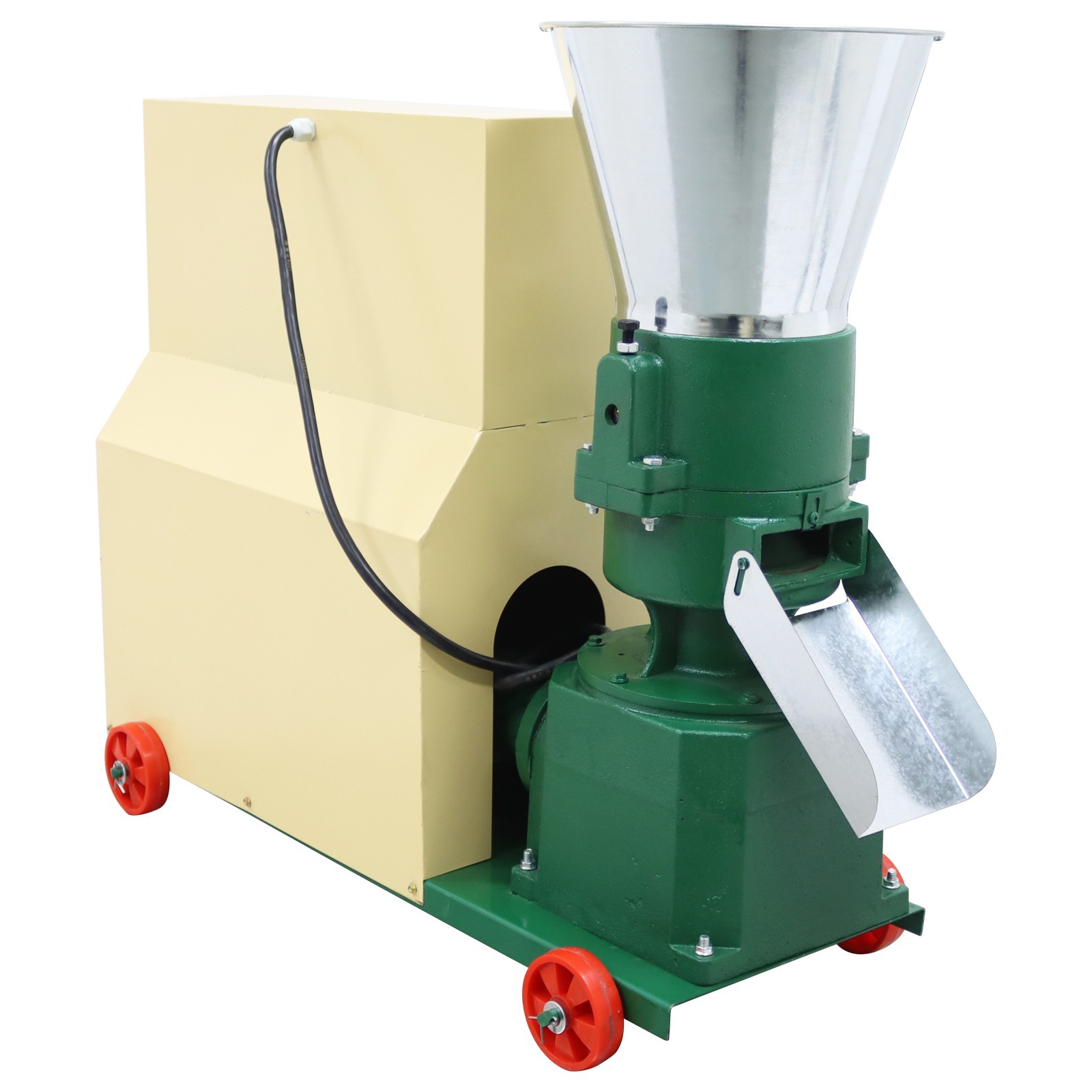 6mm Fram Feed Pellet Mill Machine 2 Rollers Fodder Pelletizer 200-250KG/h 220V