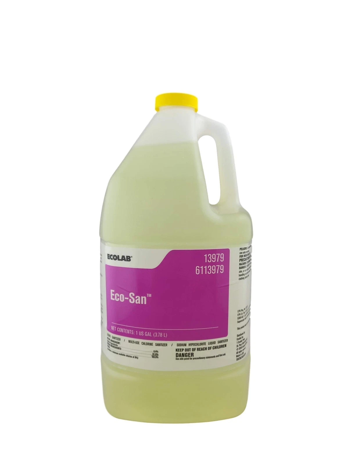 Ecolab Eco-San Commercial-Stregth Sanitizer, 1 Gallon Bottle, Ultra Concentrated