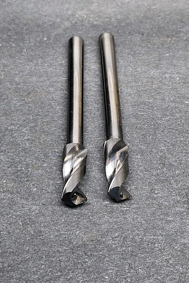 2pc #15 Solid Carbide Stub Drill Cutters Inc. USA .18″ ⅛” Shank Machinist Bit