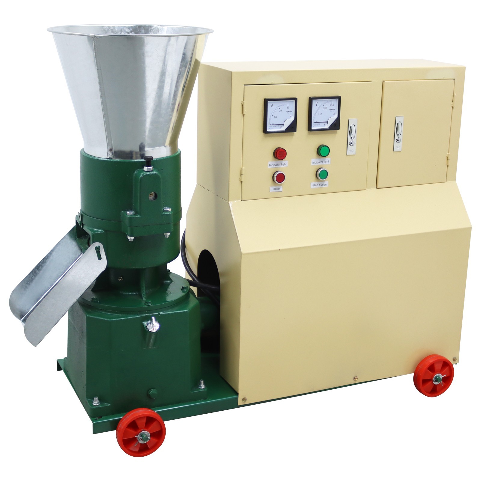 6mm Fram Feed Pellet Mill Machine 2 Rollers Fodder Pelletizer 200-250KG/h 220V
