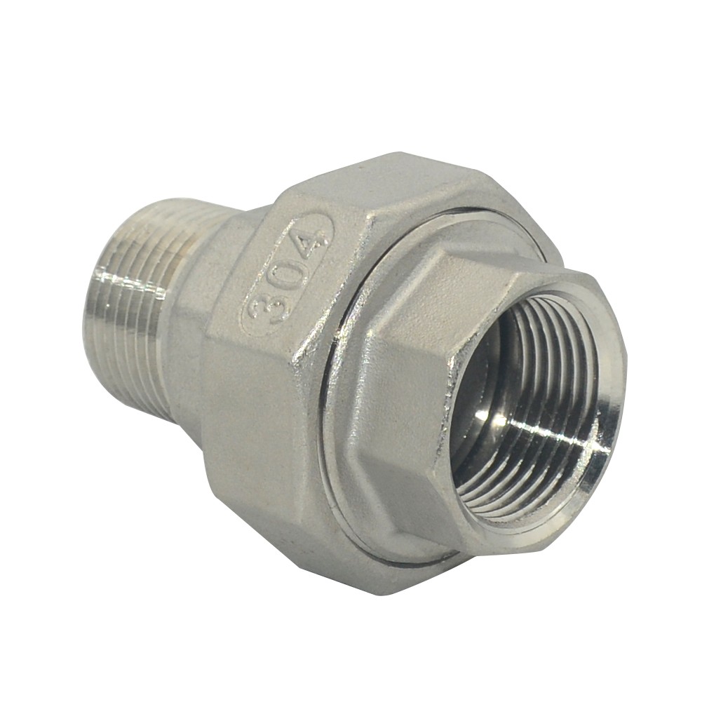 3/4″ in NPT Female to Male Malleable Straight Union Coupling Pipe Adapter SS 304