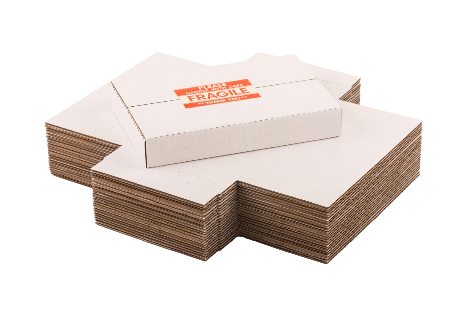 Wisaiboxl 9x6x1.3 inch Shipping Boxes, Easy-Fold Inches, White