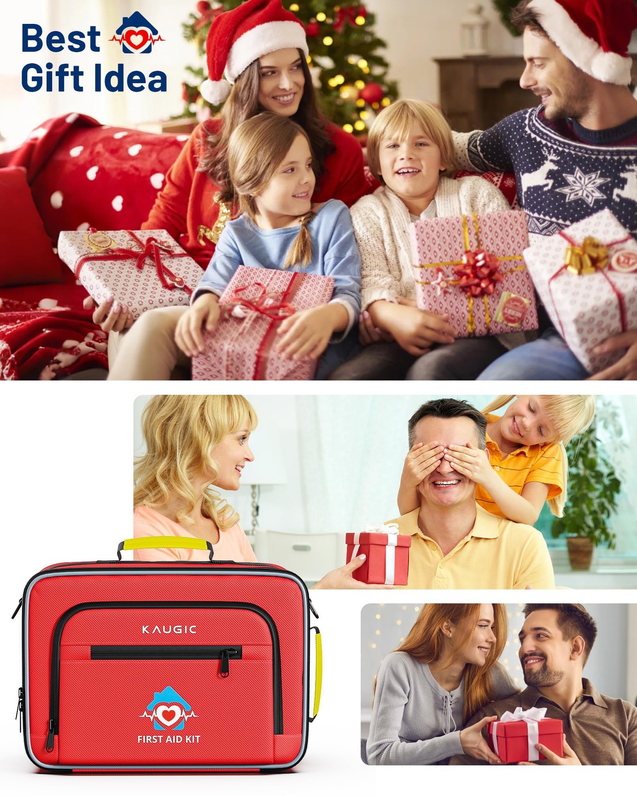 500 PCS First Aid Kit for Travel Camping Car Home Businesses, Red