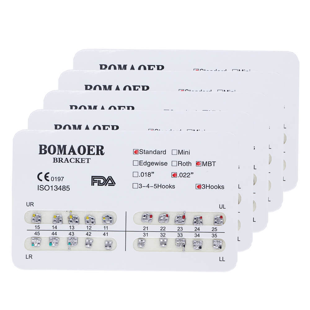 1-100 packs Dental Orthodontic 20pcs/Pack Bracket Braces Standard MBT 022 3Hooks