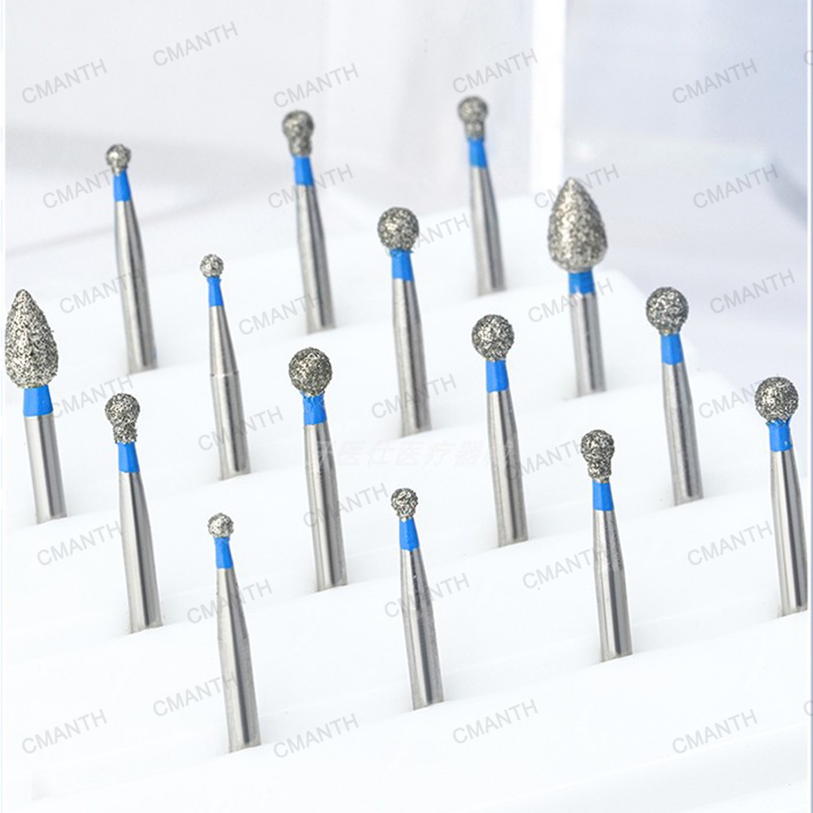US Diamond Burs Dental High Speed Turbines Bur Nail Filing Drill Dia.1.6mm 20Pcs